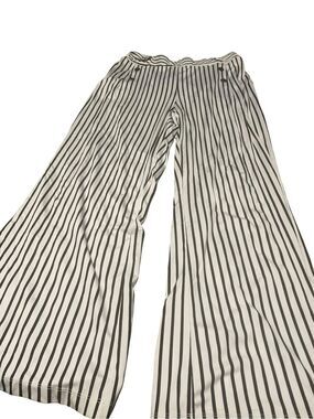 Robert Louis White Wide-Leg Striped Pants